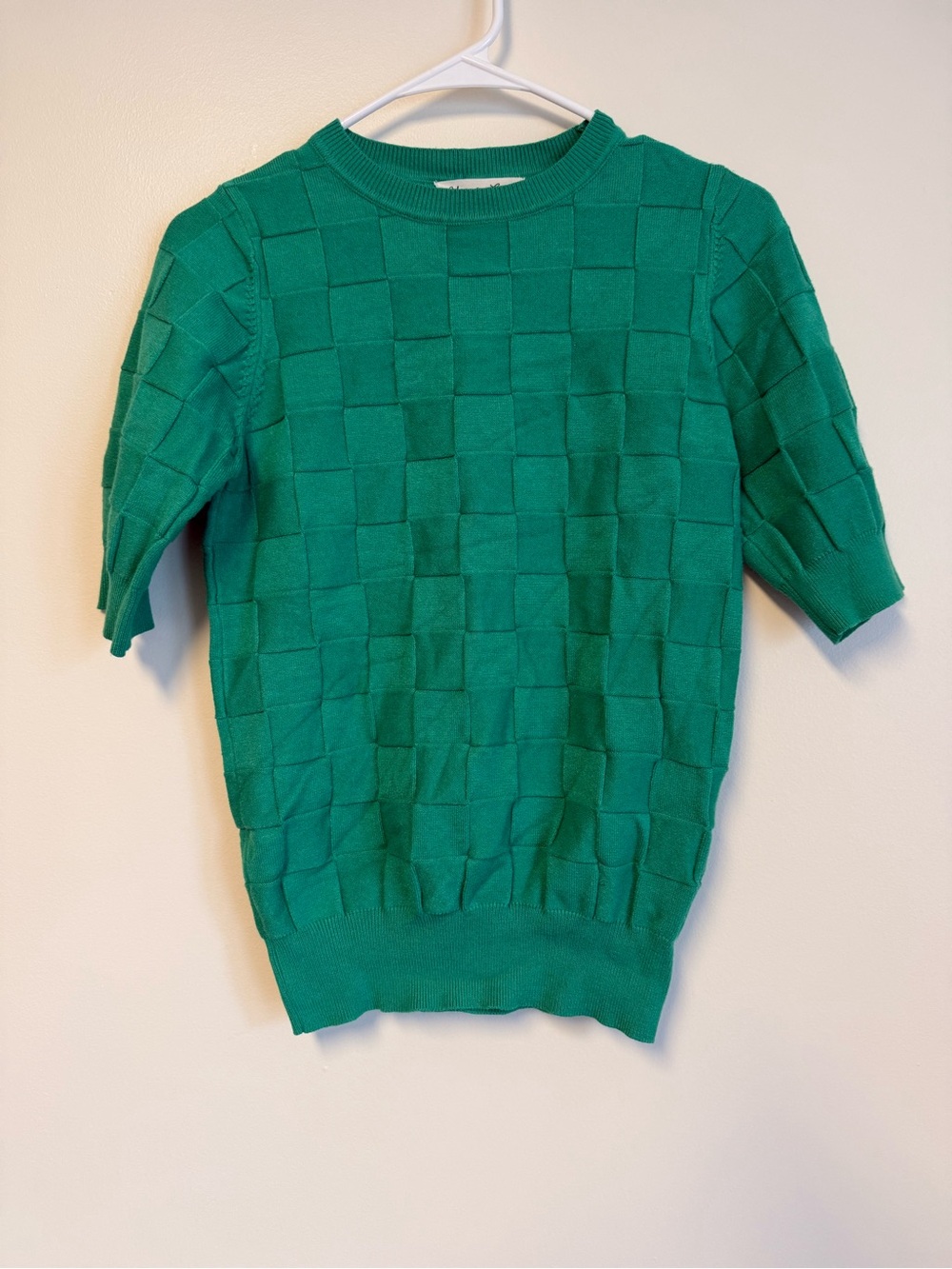 Vine & Love Kids Green Textured Short-Sleeve Sweater